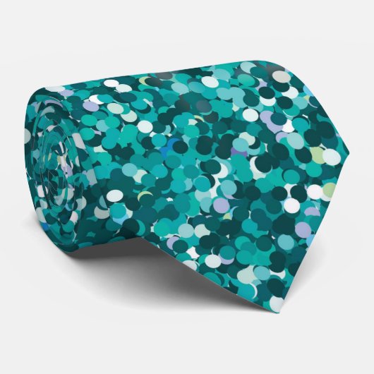 Cravate parties scintillant Turquoise irisée (Roulé)