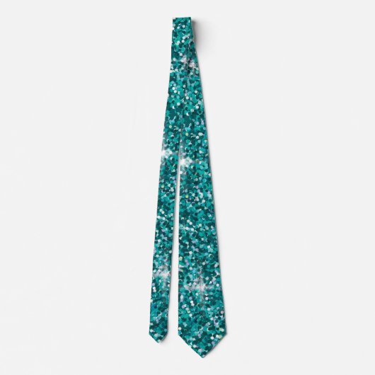 Cravate parties scintillant Turquoise irisée (Dos)