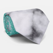 Cravate Parties scintillant Turquoise moderne marbre géomé (Roulé)