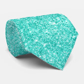 Cravate Parties scintillant Turquoise Sparkly de luxe (Roulé)