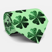 Cravate Parties scintillant vert foncé brillant Shamrock C (Roulé)