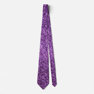 Cravate Parties scintillant violet Faux