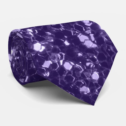 Cravate Parties scintillant violet foncé ultra violet scin (Roulé)