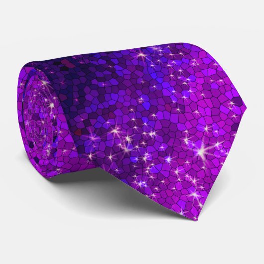 Cravate Parties scintillant violette Sparkine Sequin Bling (Roulé)