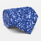 Cravate Parties scintillantes bleues (Roulé)