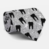 Cravate Parties scintillantes d'argent de Faux de soins (Roulé)