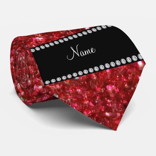 Cravate Parties scintillantes rouges nommées (Roulé)