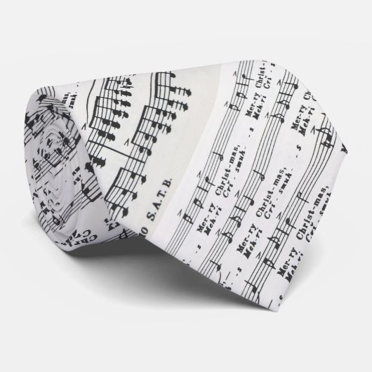 Cravate Partition de Noël (Roulé)