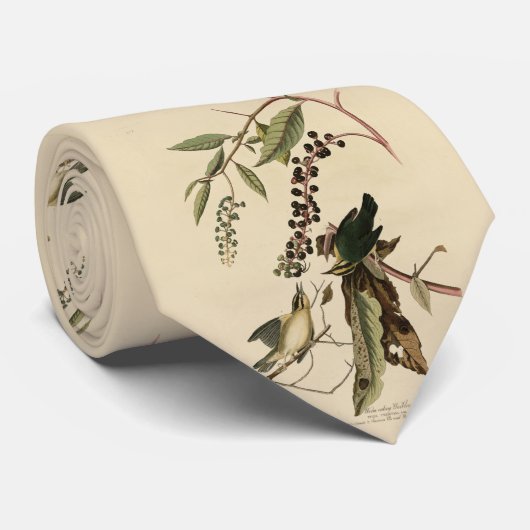 Cravate Paruline mangeuse de vers - Audubon's Birds of Ame (Roulé)