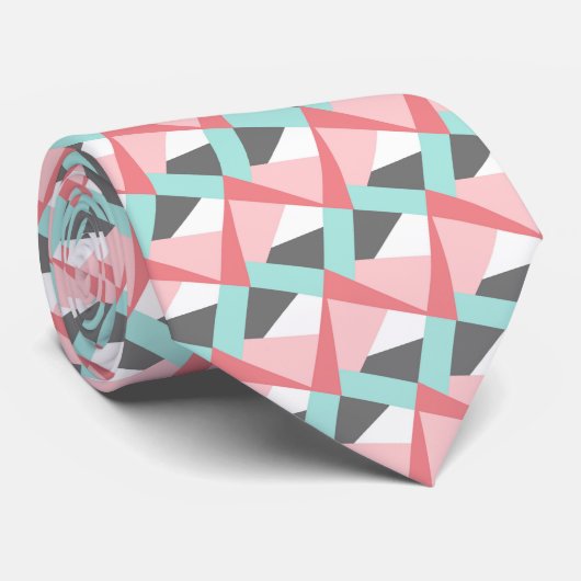 Cravate Pastel Abstrait Hip Mosaic Motif d'art géométrique (Roulé)