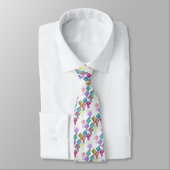 Cravate Pastel Abstrait rétro Carré Motif Pois (Attaché)