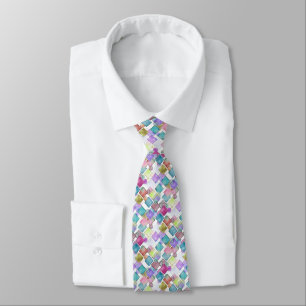 Cravate Pastel Abstrait rétro Carré Motif Pois