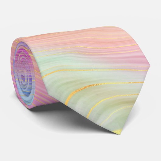 Cravate Pastel Abstrait Swirl (Roulé)