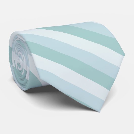 Cravate Pastel bleu clair vert rayé élégant classique (Roulé)