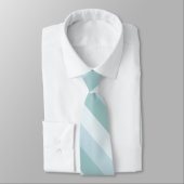 Cravate Pastel Blue Green Stripes Élégant Modèle classique (Attaché)