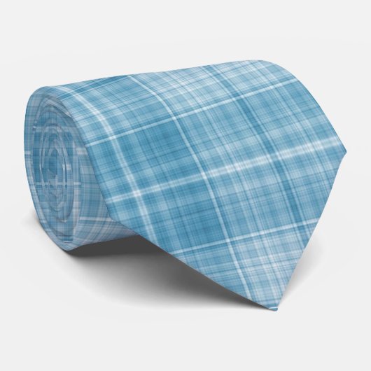 Cravate Pastel Blue Plaid (Roulé)