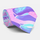 Cravate Pastel Blue & Purple Marble Texture liquide (Roulé)