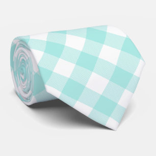 Cravate Pastel Blue White Buffalo Plaid Motif