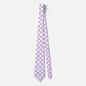 Cravate Pastel Checkerboard Checks Motif Retro Lilac (Devant)