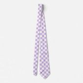 Cravate Pastel Checkerboard Checks Motif Retro Lilac (Dos)