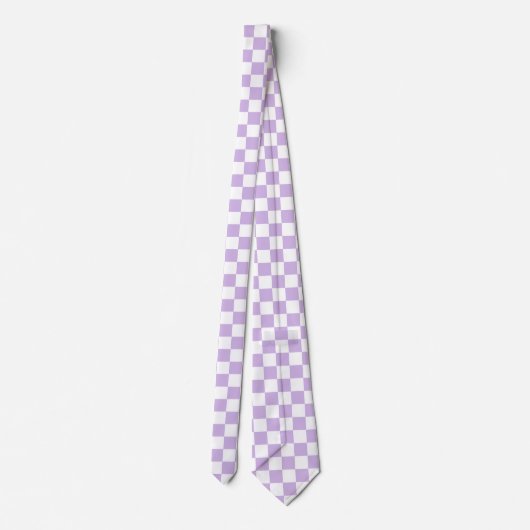 Cravate Pastel Checkerboard Checks Motif Retro Lilac (Dos)