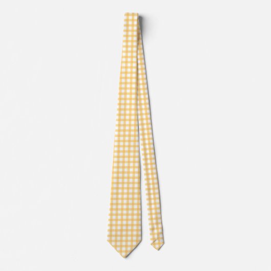 Cravate Pastel Classique Jaune En vichy Chèque Motif (Devant)