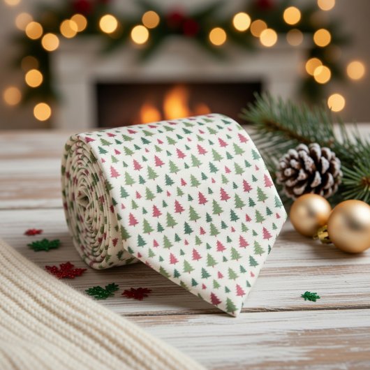 Cravate Pastel Colors Christmas Trees