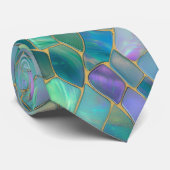 Cravate Pastel colors stained glass mosaic pattern (Roulé)