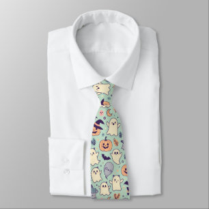 Cravate Pastel Colours Halloween Symboles Motif