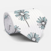 Cravate Pastel Daisy Dessin au Trait Rayure (Roulé)