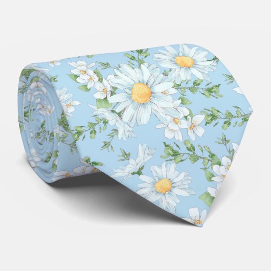 Cravate Pastel Daisy Flower Garden Pattern (Roulé)