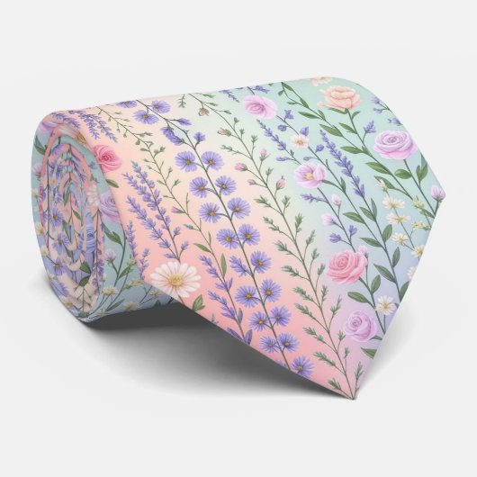 Cravate Pastel Floral (Roulé)