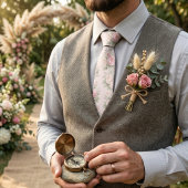 Cravate Pastel Florals Ivory Watercolor Pattern