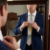 Cravate Pastel géométrique avec initiales personna