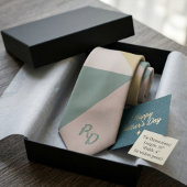 Cravate Pastel géométrique avec initiales personna