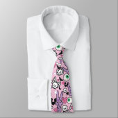 Cravate Pastel Goth Rockabilly Bunny Éffrayant (Attaché)