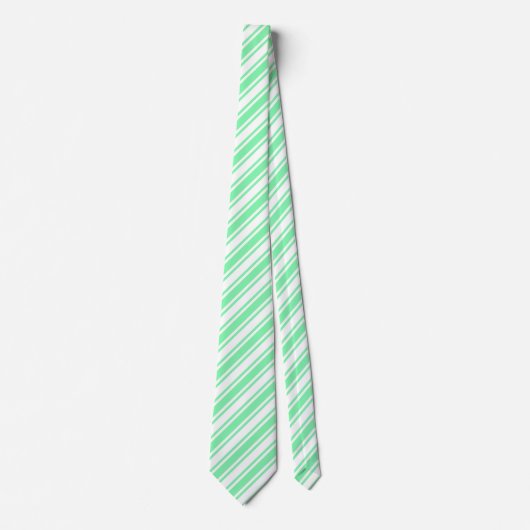 Cravate Pastel green and white candy stripes (Devant)