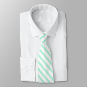Cravate Pastel Green Mint Stripes couleur solide