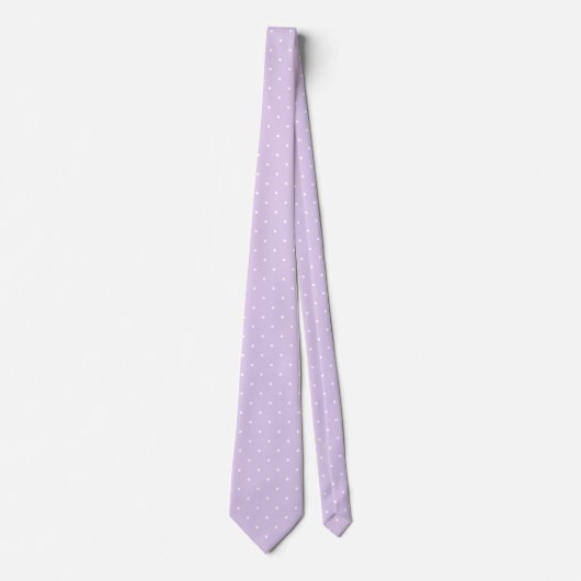 Cravate Pastel Lilac et White Polka Dot Motif (Devant)