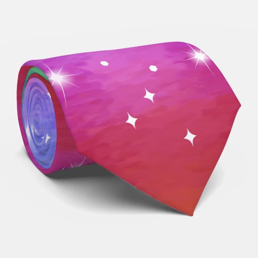 Cravate Pastel Ocean Impressionist Rainbow Sparkle (Roulé)