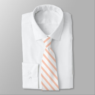 Cravate Pastel Orange Peach Stripes Couleur Solide Hommes