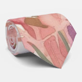 Cravate pastel orange petit pétale motif (Roulé)