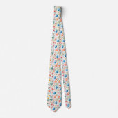 Cravate Pastel Pâques à thème avec fleurs et oeufs (Devant)