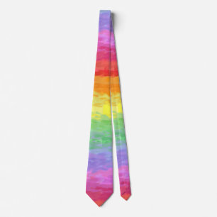 Cravate Pastel Peintre Impressionniste Arc-en-ciel