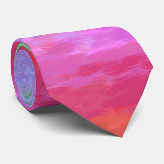 Cravate Pastel Peintre Impressionniste Arc-en-ciel (Roulé)