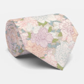 Cravate Pastel Peony & Butterfly Flower Motif (Roulé)