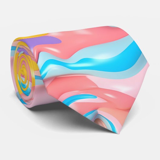 Cravate Pastel Plastic Fluid Abstrait (Roulé)