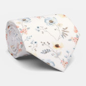 Cravate Pastel Poppy Floral Garden Motif (Roulé)