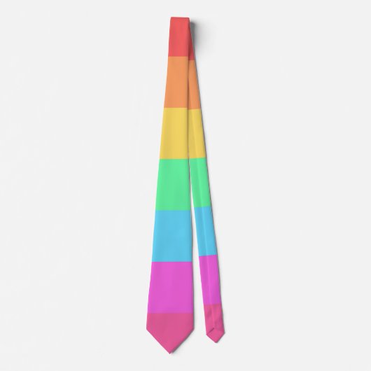 Cravate Pastel Rainbow Color Strips Design (Devant)