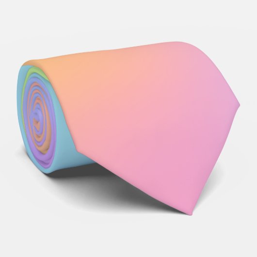 Cravate Pastel Rainbow Gradient Neck Tie (Roulé)